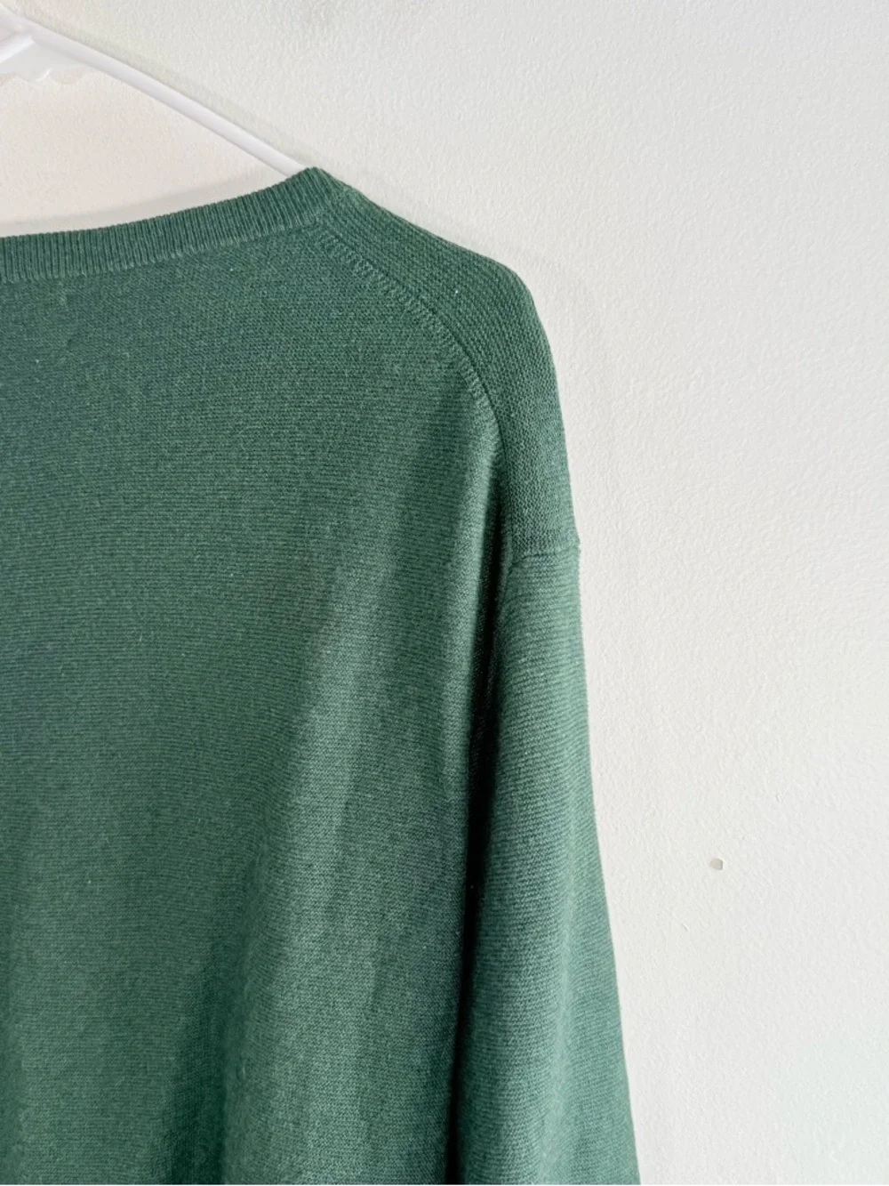J. Crew 100% Cotton Crewneck Sweater Garter Stitch Military Green H6060 Large